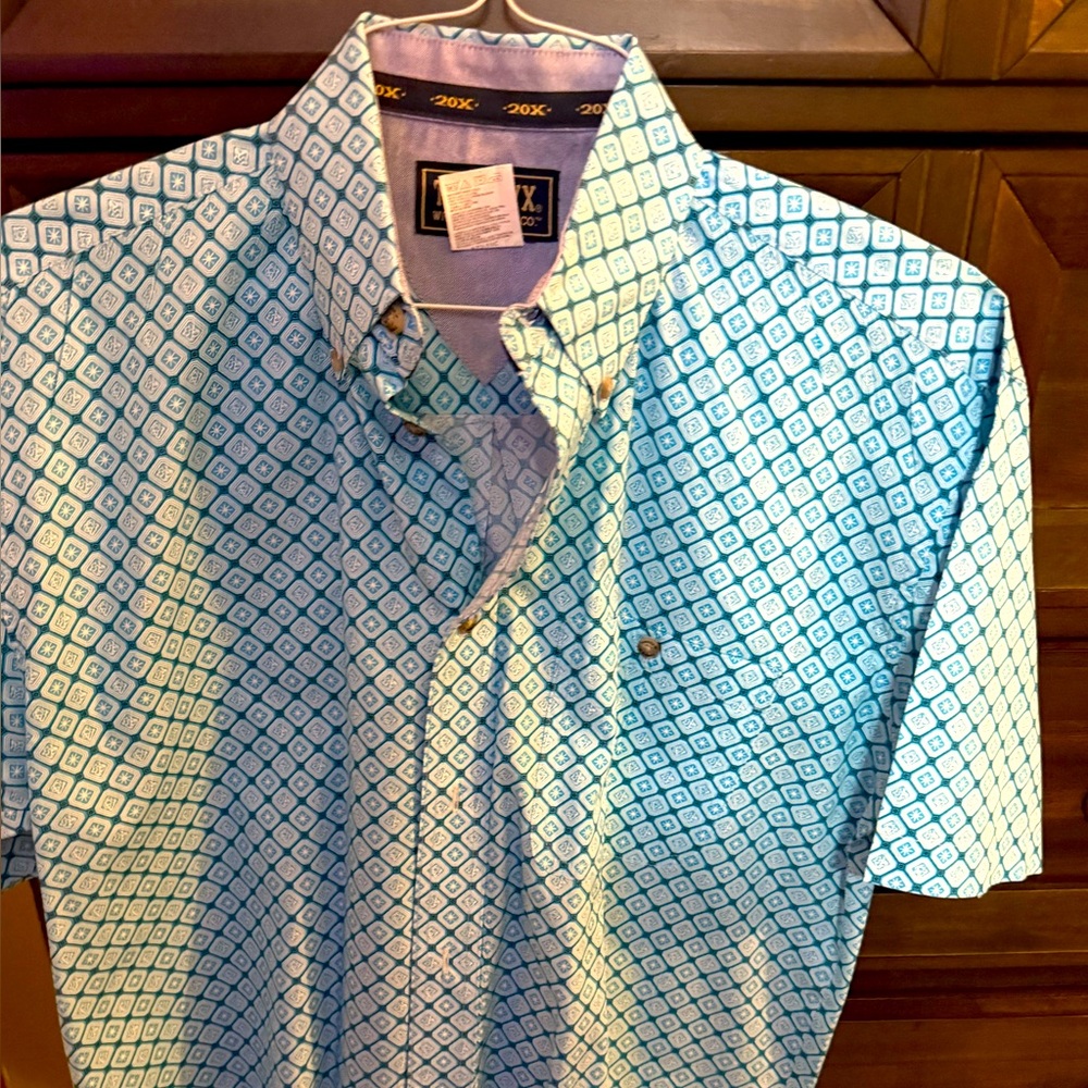 Twenty X Men's Blue Patterned Shirt